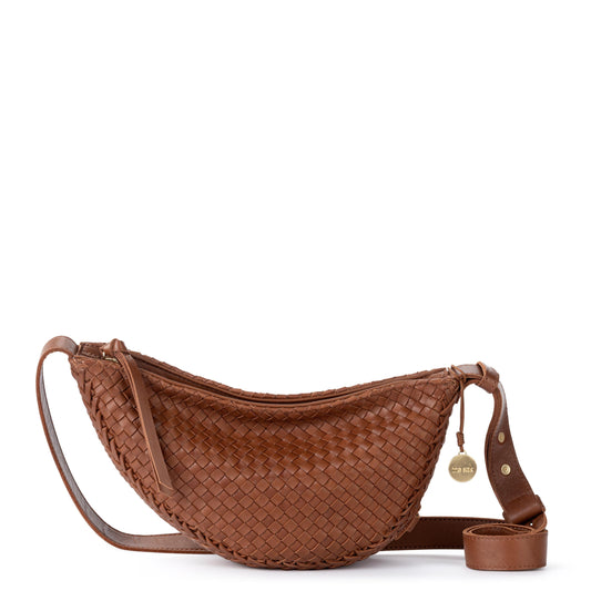 The Sak Tess Sling - Leather - Woven Cognac
