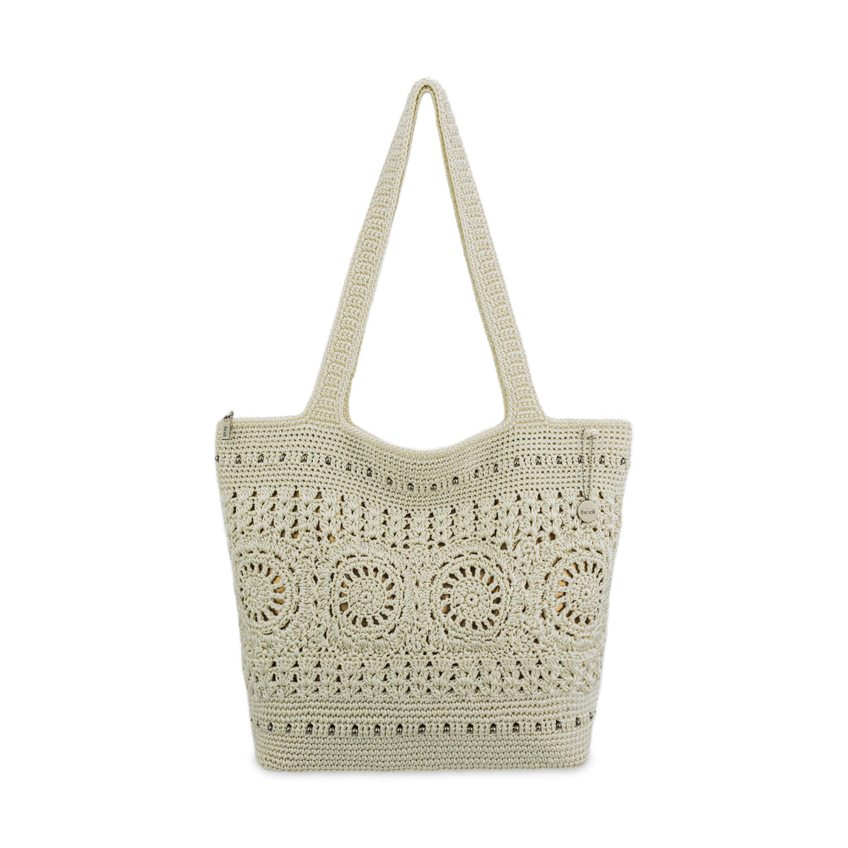 The Sak Sola Carryall Tote - Hand Crochet - Natural Medallion
