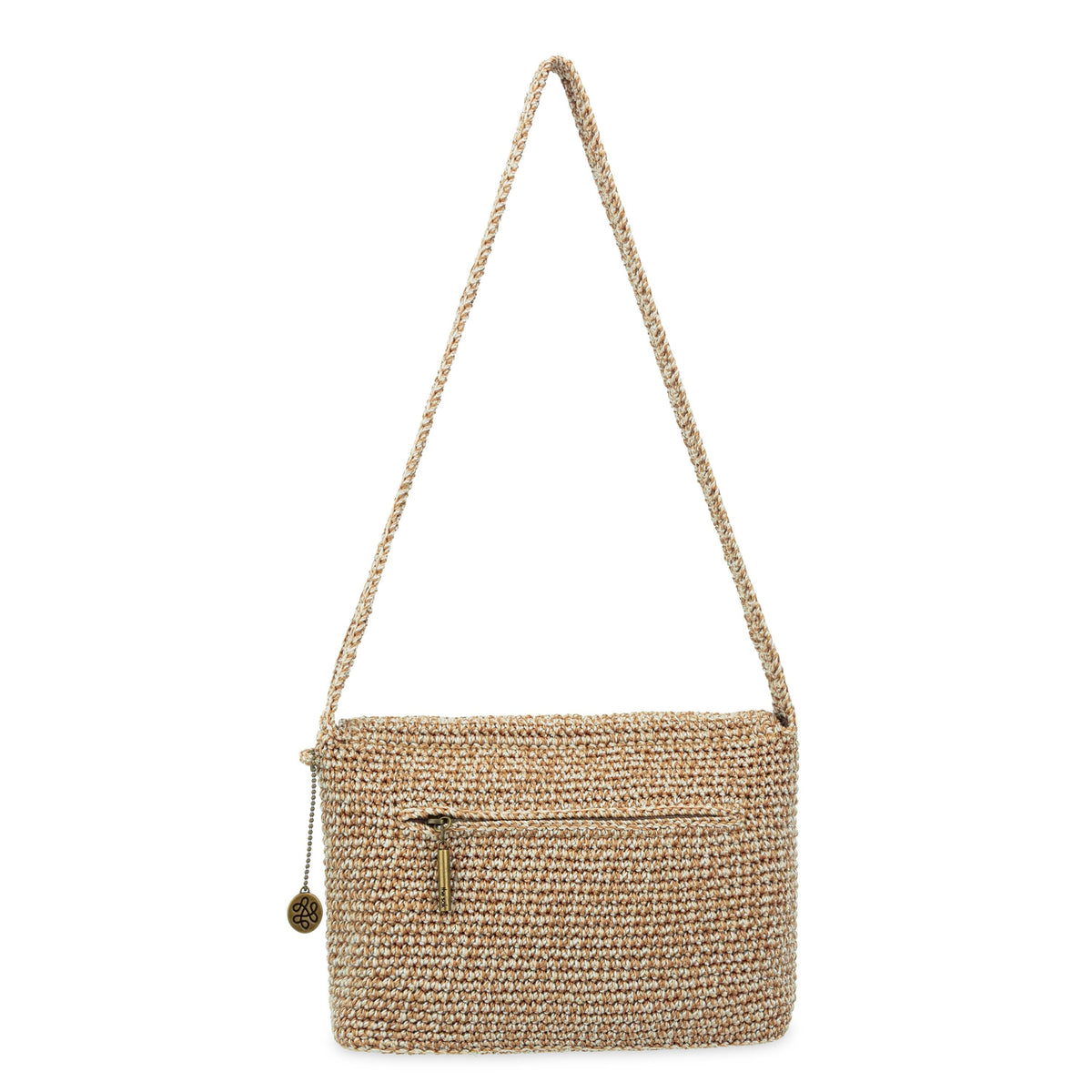 The Sak Marlow Flap Shoulder Bag - Hand Crochet - Bamboo Static