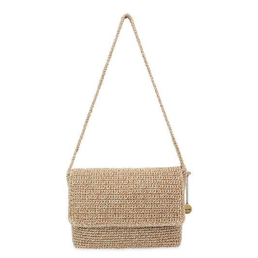 The Sak Marlow Flap Shoulder Bag - Hand Crochet - Bamboo Static