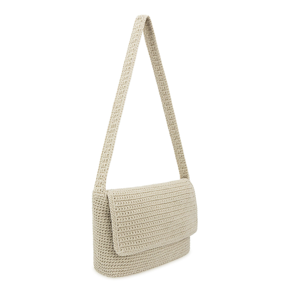 The Sak Marlow Flap Shoulder Bag - Hand Crochet - Ecru