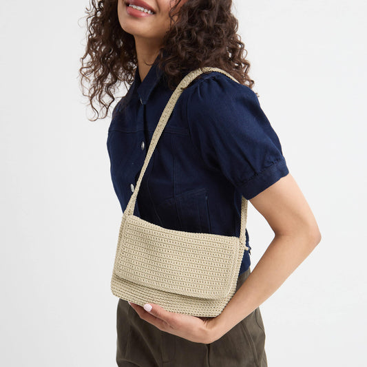 The Sak Marlow Flap Shoulder Bag - Hand Crochet - Ecru