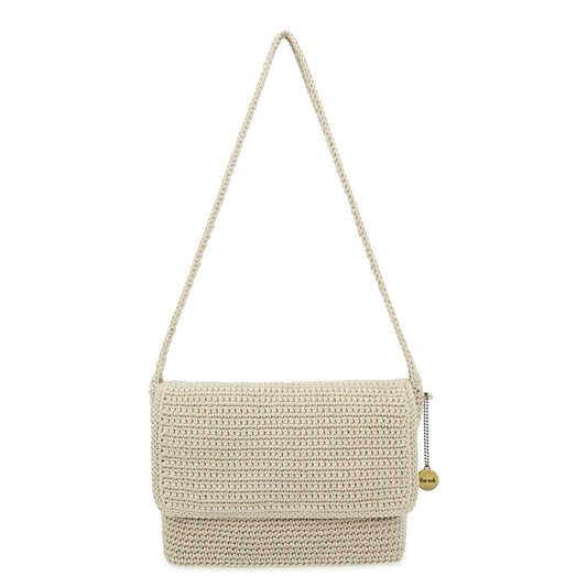 The Sak Marlow Flap Shoulder Bag - Hand Crochet - Ecru