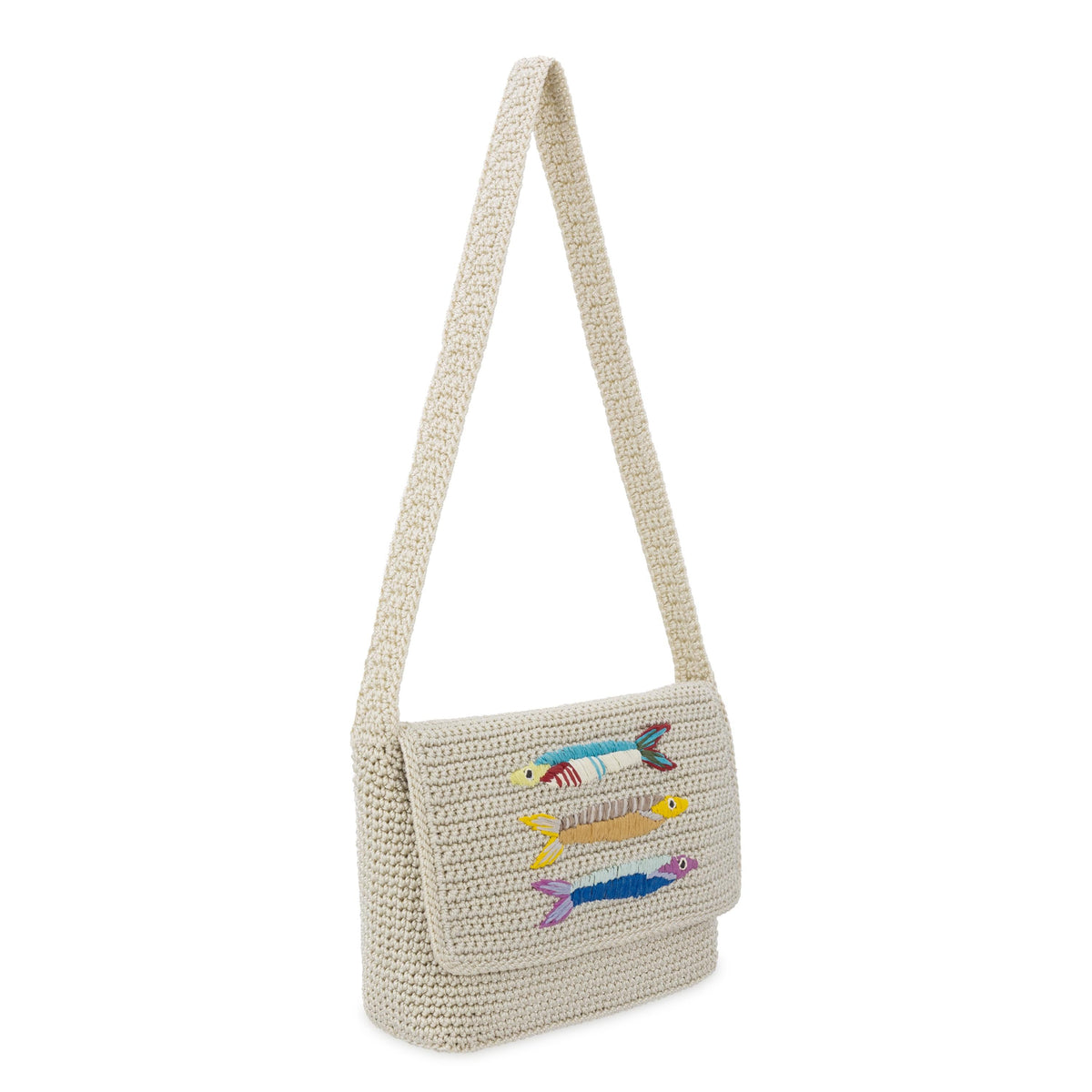 The Sak Marlow Flap Shoulder Bag - Hand Crochet - Sardines