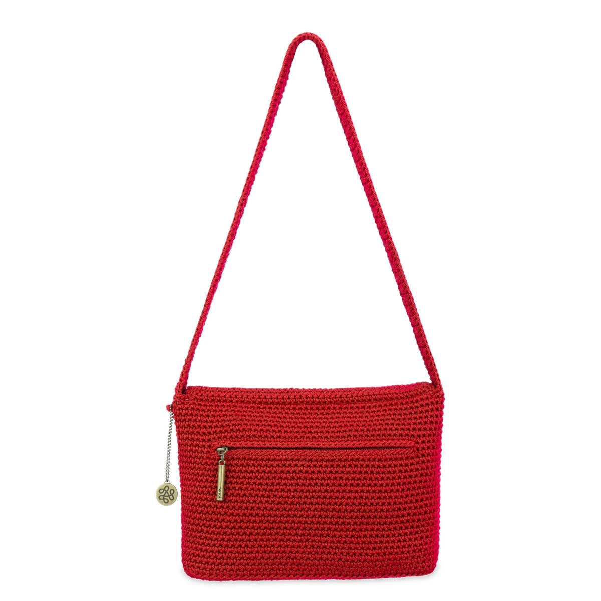 The Sak Marlow Flap Shoulder Bag - Hand Crochet - Scarlet