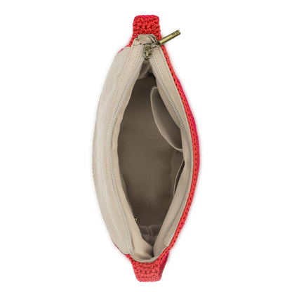 The Sak Marlow Flap Shoulder Bag - Hand Crochet - Scarlet