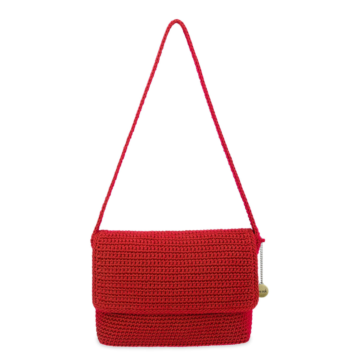 The Sak Marlow Flap Shoulder Bag - Hand Crochet - Scarlet