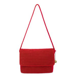 The Sak Marlow Flap Shoulder Bag - Hand Crochet - Scarlet