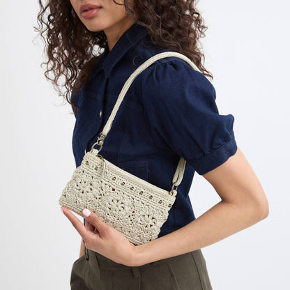 The Sak Vita Convertible Wristlet - Hand Crochet - Natural Medallion