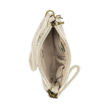The Sak Vita Convertible Wristlet - Hand Crochet - Natural Multi Flowers