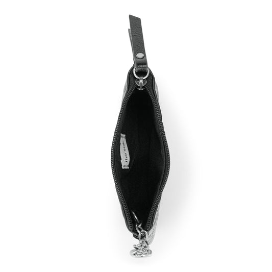 The Sak Cypress Small Card Wallet - Leather - Black Leaf Embossed