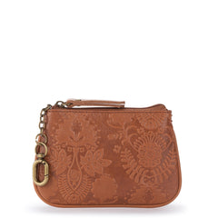 Leather - Tobacco Floral Embossed