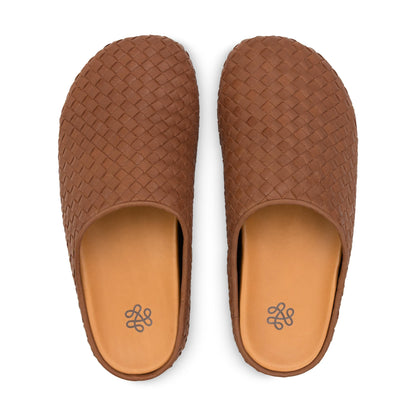 The Sak Bolinas Woven Clog - Leather - Woven Cognac