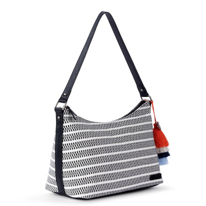 Sakroots Banyan Hobo - Straw - Black and White Woven