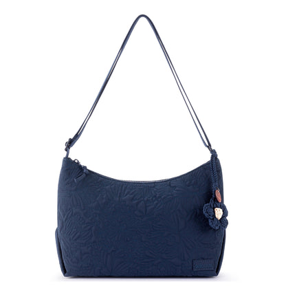 Sakroots Banyan Hobo - EcoTwill - Navy Flower Blossom Quilted