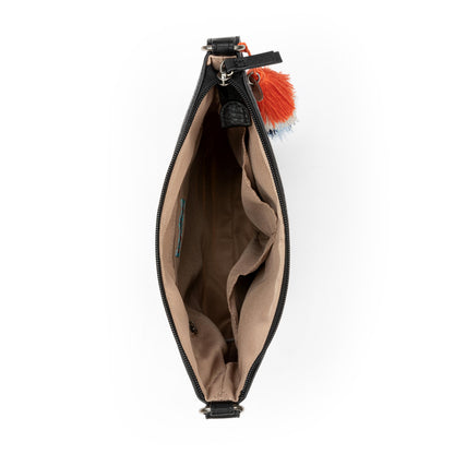 Sakroots Banyan Basic Crossbody - Straw - Black and White Woven