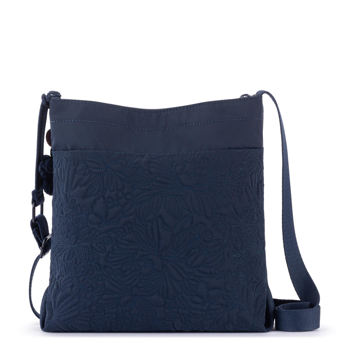 Sakroots Banyan Basic Crossbody - EcoTwill - Navy Flower Blossom Quilted