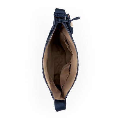 Sakroots Banyan Basic Crossbody - EcoTwill - Navy Flower Blossom Quilted