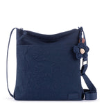 Sakroots Banyan Basic Crossbody - EcoTwill - Navy Flower Blossom Quilted