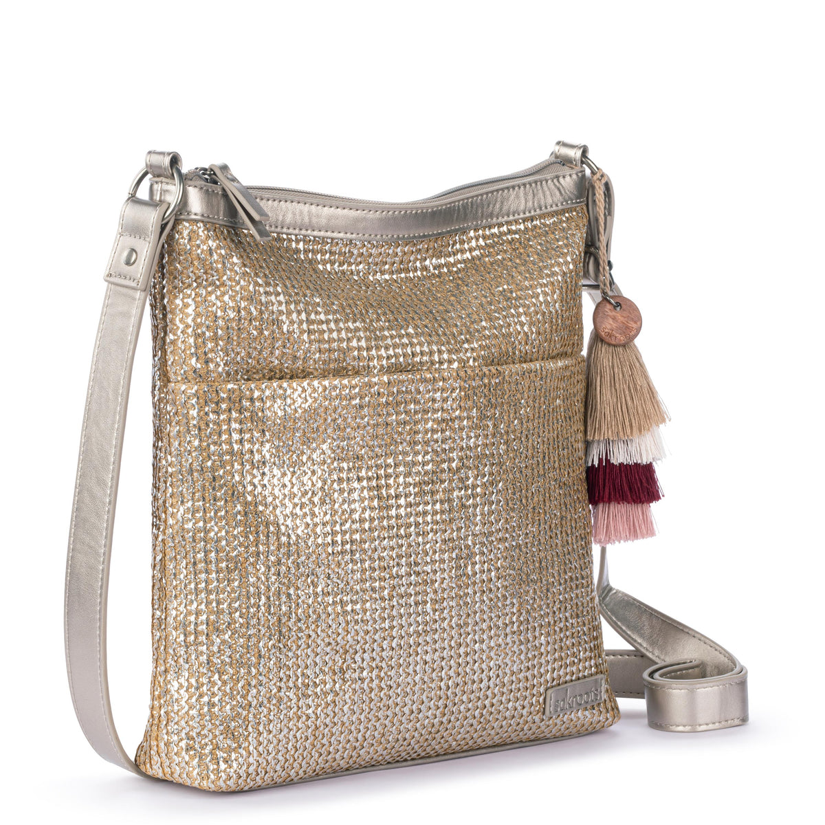 Sakroots Banyan Basic Crossbody - Straw - Pyrite Straw