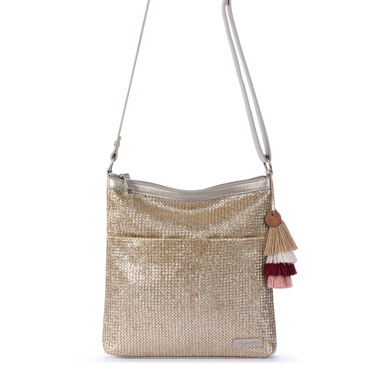 Sakroots Banyan Basic Crossbody - Straw - Pyrite Straw