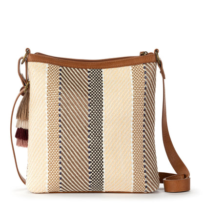 Sakroots Banyan Basic Crossbody - Straw - Tobacco Batik Woven