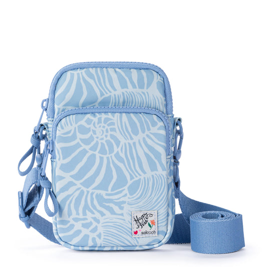 Sakroots Koa Smartphone Crossbody - EcoTwill - Blue Aura Seashore