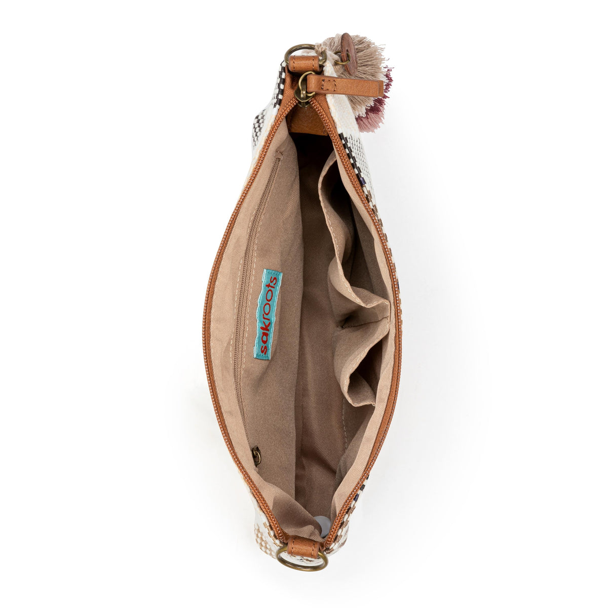 Sakroots Lumi Crossbody - Straw - Tobacco Batik Woven
