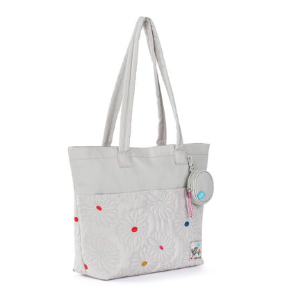Sakroots Banyan Shoulder Tote - EcoTwill - Multi Flower Quilted