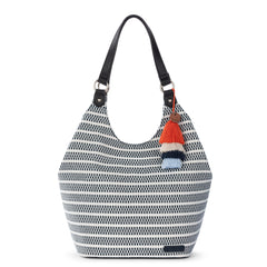 Straw - Black and White Woven