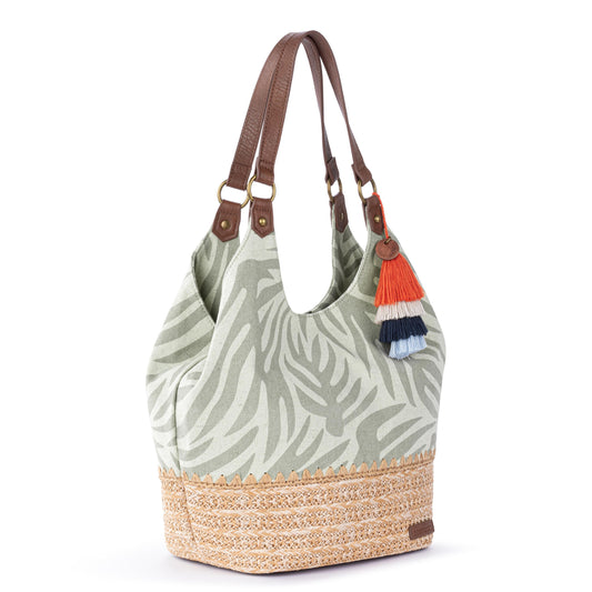 Sakroots Roma Shopper - Canvas - Natural Leaf