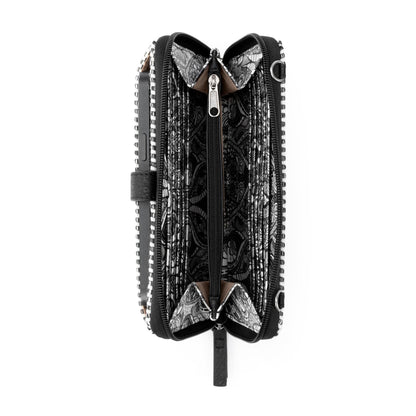Sakroots Smartphone Wallet - Straw - Black and White Woven