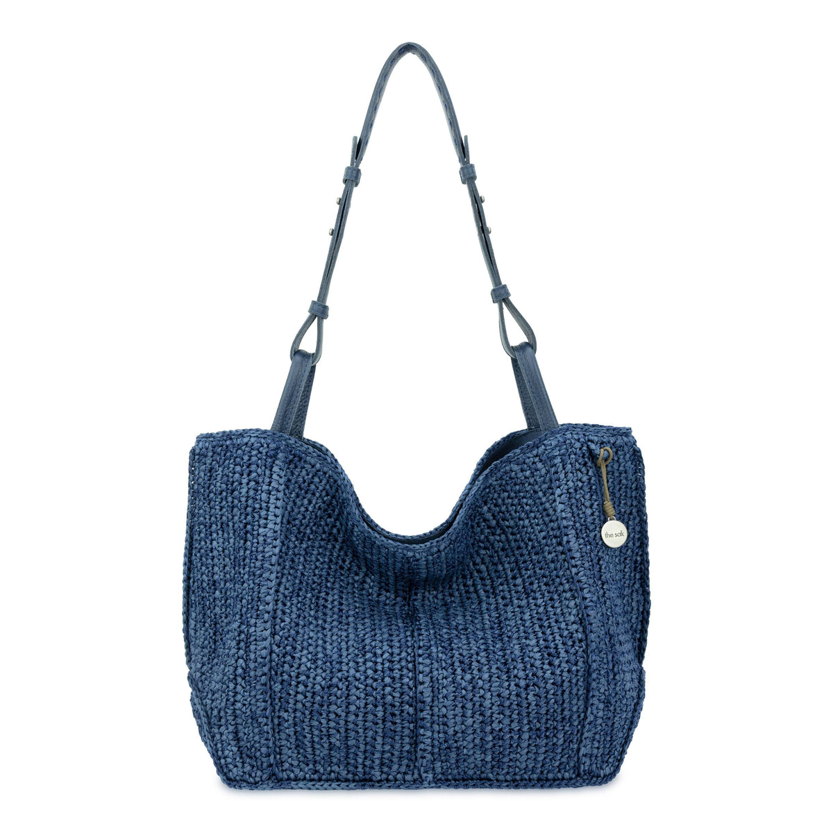 The Sak Los Feliz Medium Tote - Hand Crochet - Denim Tonal Straw