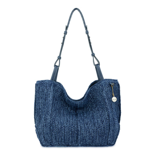 The Sak Los Feliz Medium Tote - Hand Crochet - Denim Tonal Straw