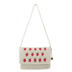 The Sak Marlow Flap Shoulder Bag - Hand Crochet - Natural Strawberries