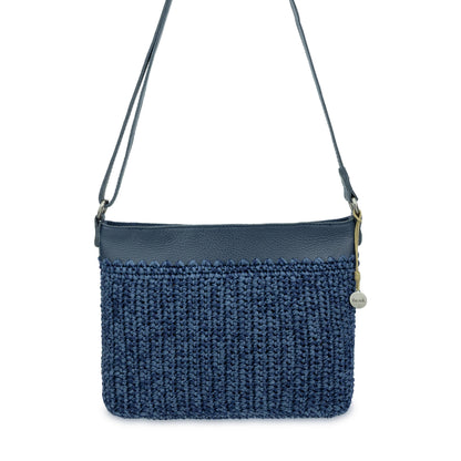 The Sak Melrose Crossbody - Hand Crochet - Denim Tonal Straw