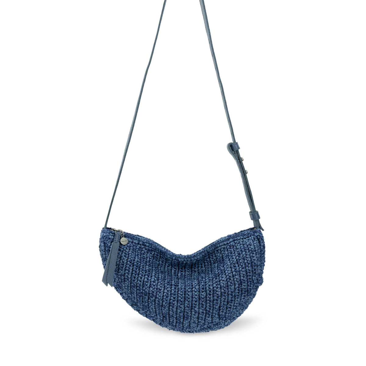 The Sak Tess Sling - Hand Crochet - Denim Tonal Straw