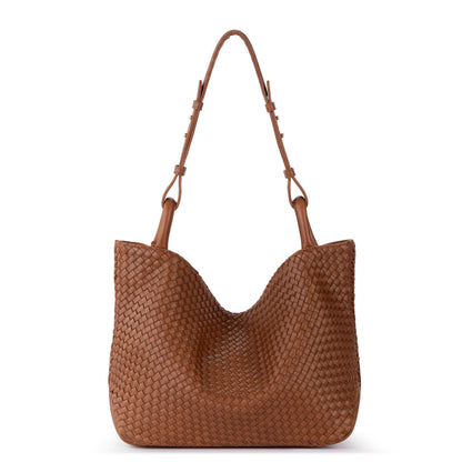 The Sak Los Feliz Medium Tote - Leather - Cognac Woven