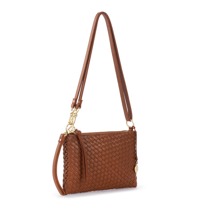 The Sak Vita Convertible Wristlet - Leather - Cognac Woven