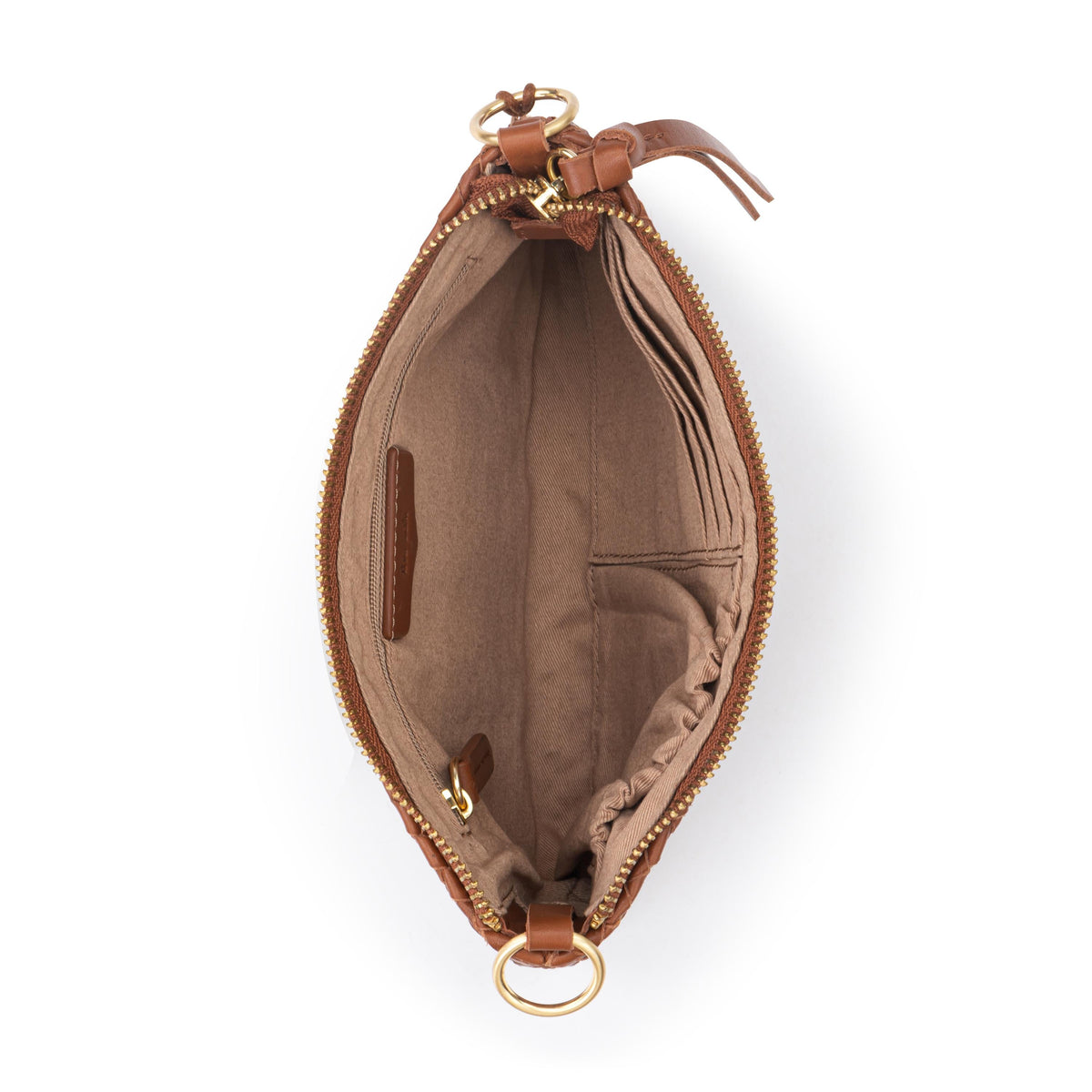 The Sak Vita Convertible Wristlet - Leather - Cognac Woven