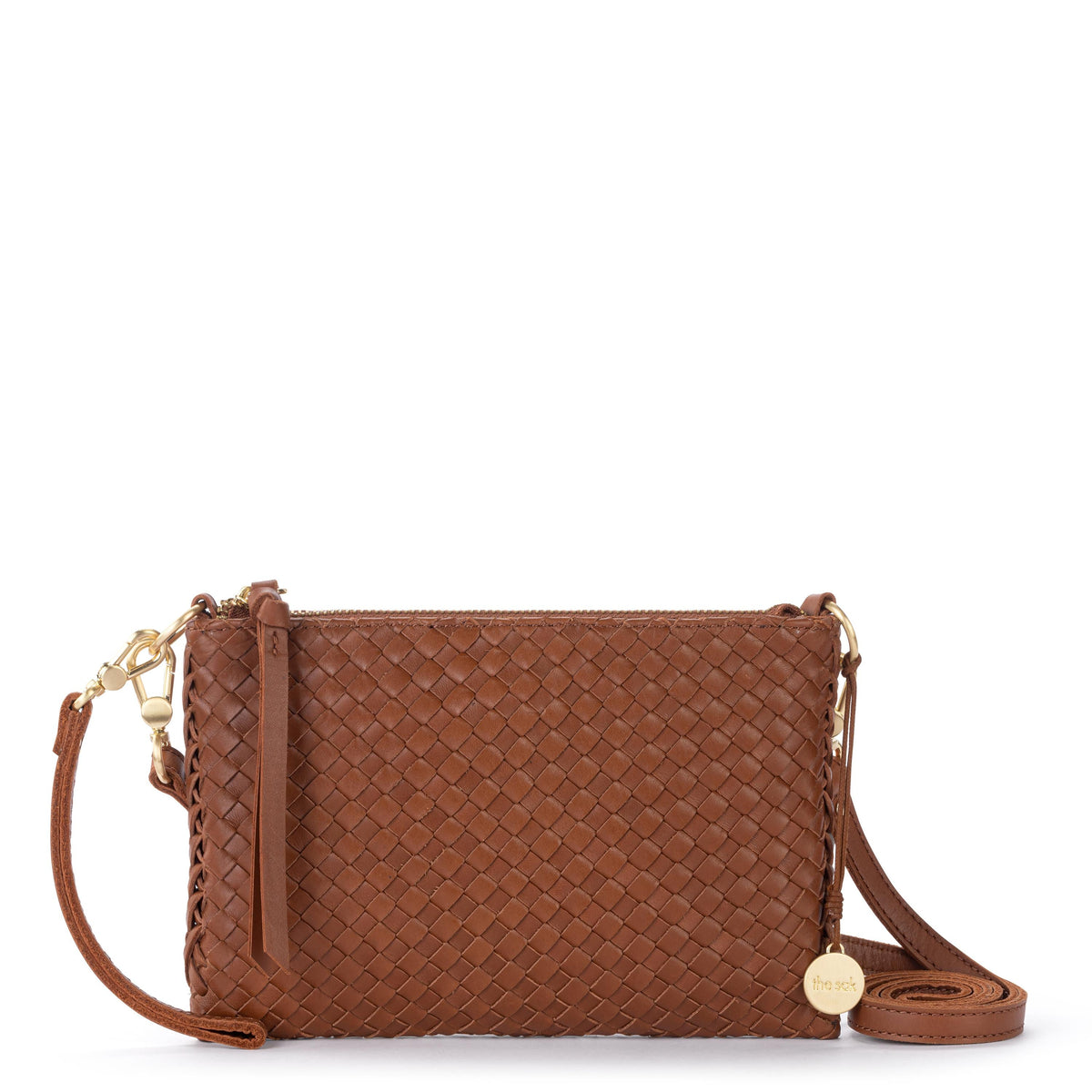 The Sak Vita Convertible Wristlet - Leather - Cognac Woven