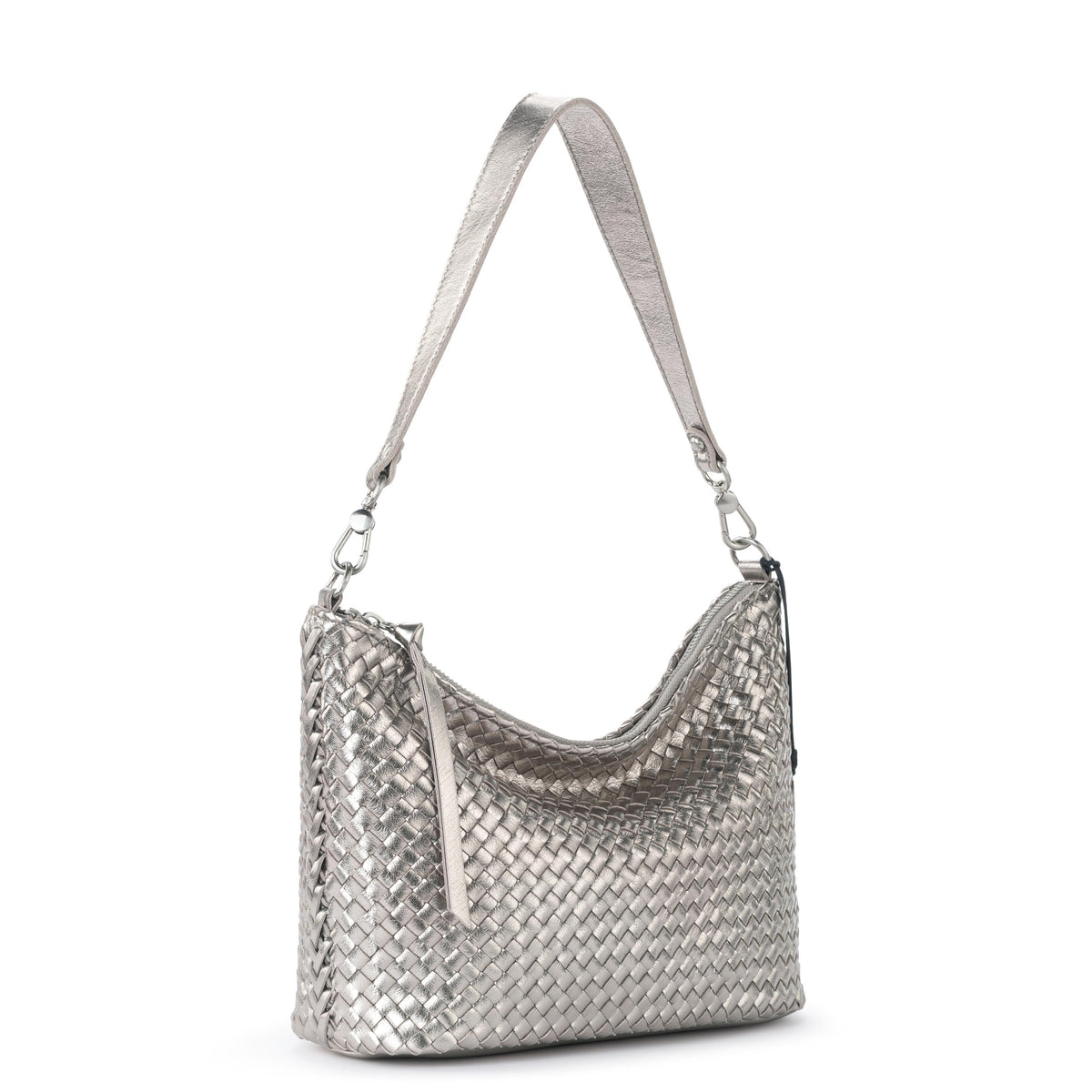 The Sak Juniper Small Hobo - Leather - Pyrite Woven