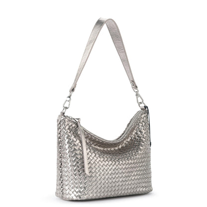 The Sak Juniper Small Hobo - Leather - Pyrite Woven