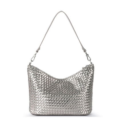 The Sak Juniper Small Hobo - Leather - Pyrite Woven