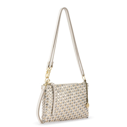 The Sak Vita Convertible Wristlet - Leather - Stone Metallic Woven