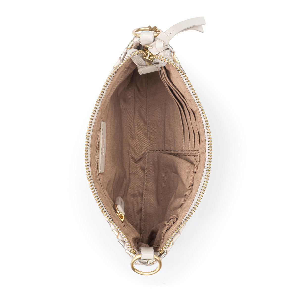 The Sak Vita Convertible Wristlet - Leather - Stone Metallic Woven