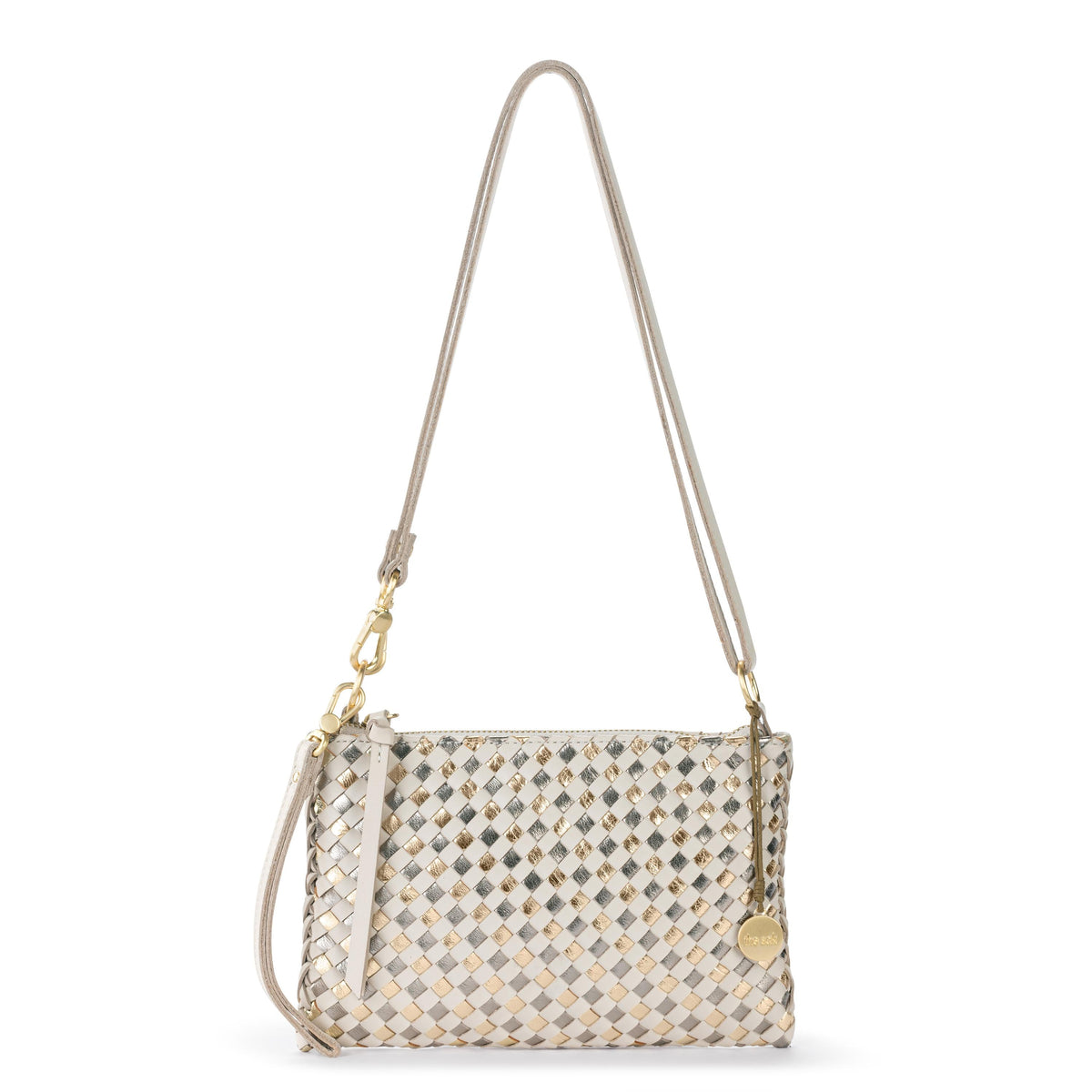 The Sak Vita Convertible Wristlet - Leather - Stone Metallic Woven