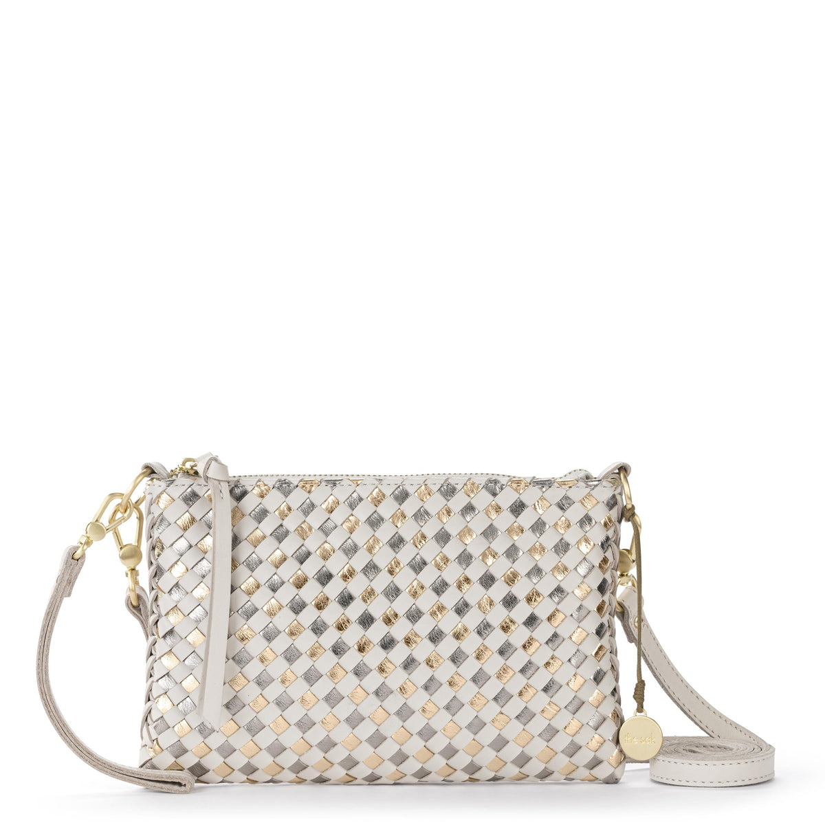 The Sak Vita Convertible Wristlet - Leather - Stone Metallic Woven