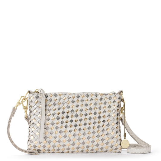 The Sak Vita Convertible Wristlet - Leather - Stone Metallic Woven