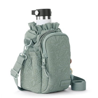 Sakroots Banyan Drawstring Crossbody - EcoTwill - Sage Flower Blossom Quilted